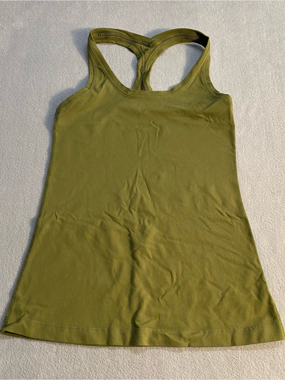 Lululemon Women’s Olive Green Cool Racerback Tank Top- Classic Slim Fit